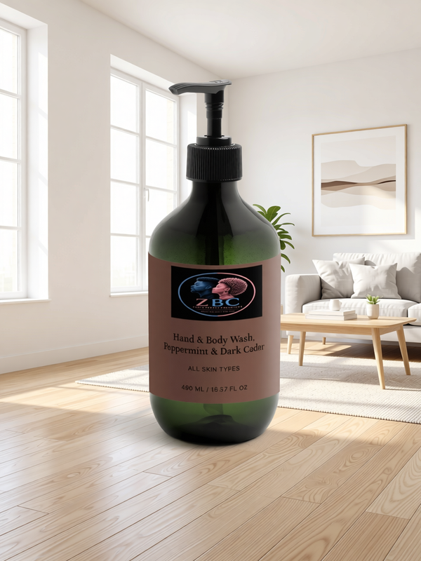 Hand & Body Wash, Peppermint & Dark Cedar