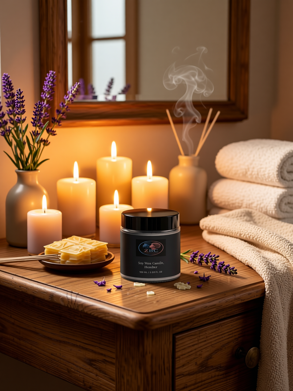 Soy Wax Candle, Heather
